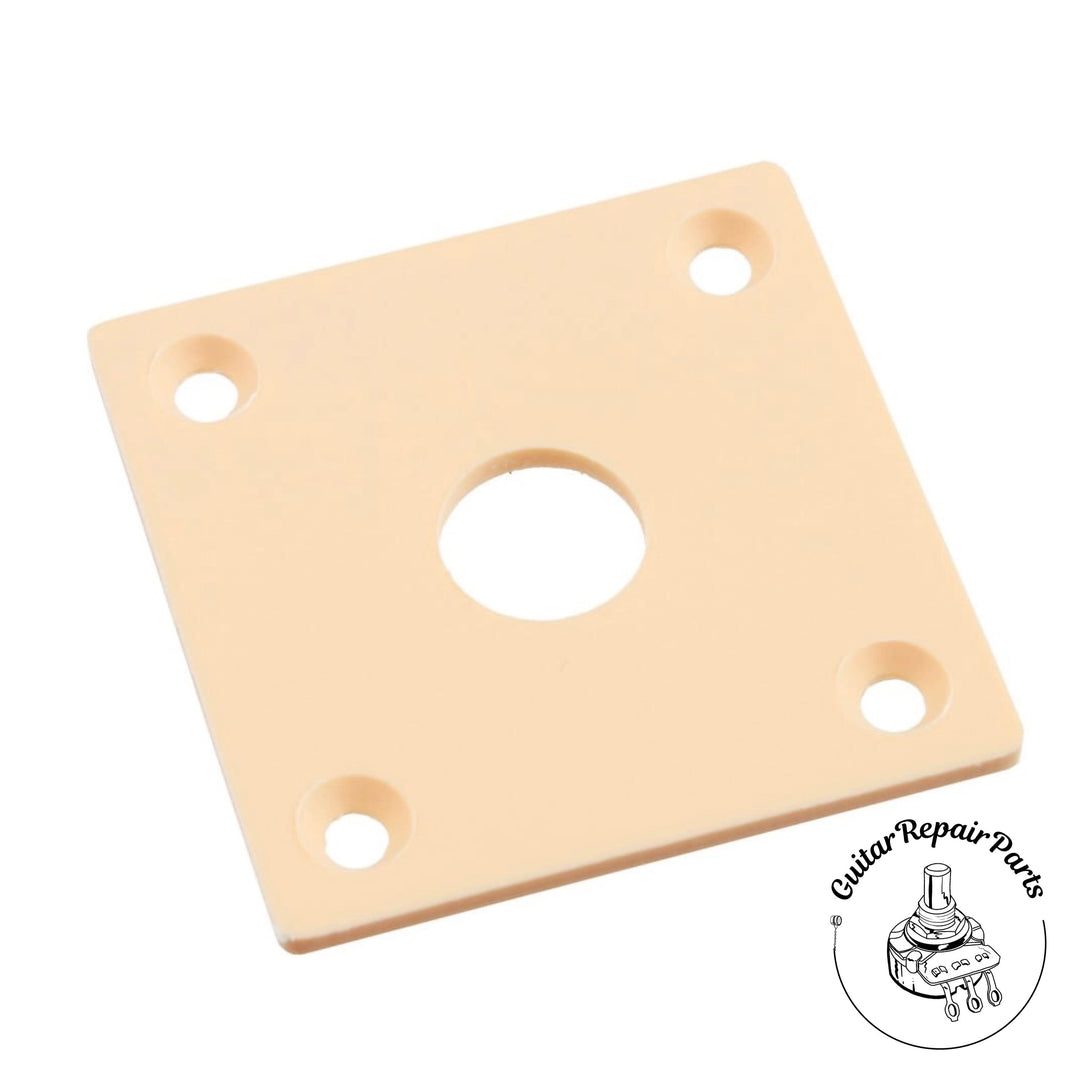 Vintage Style Square Jack Plate For Les Paul - Cream