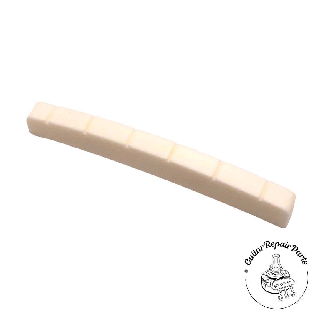 Slotted Bone Nut For Strat or Tele, 7.25" Radius - Bleached Bone