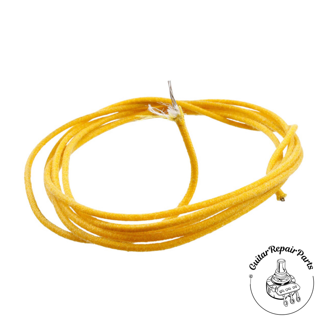 Cloth Push-Back Hookup Wire, Stranded, 22AWG (1' ft) - Yellow