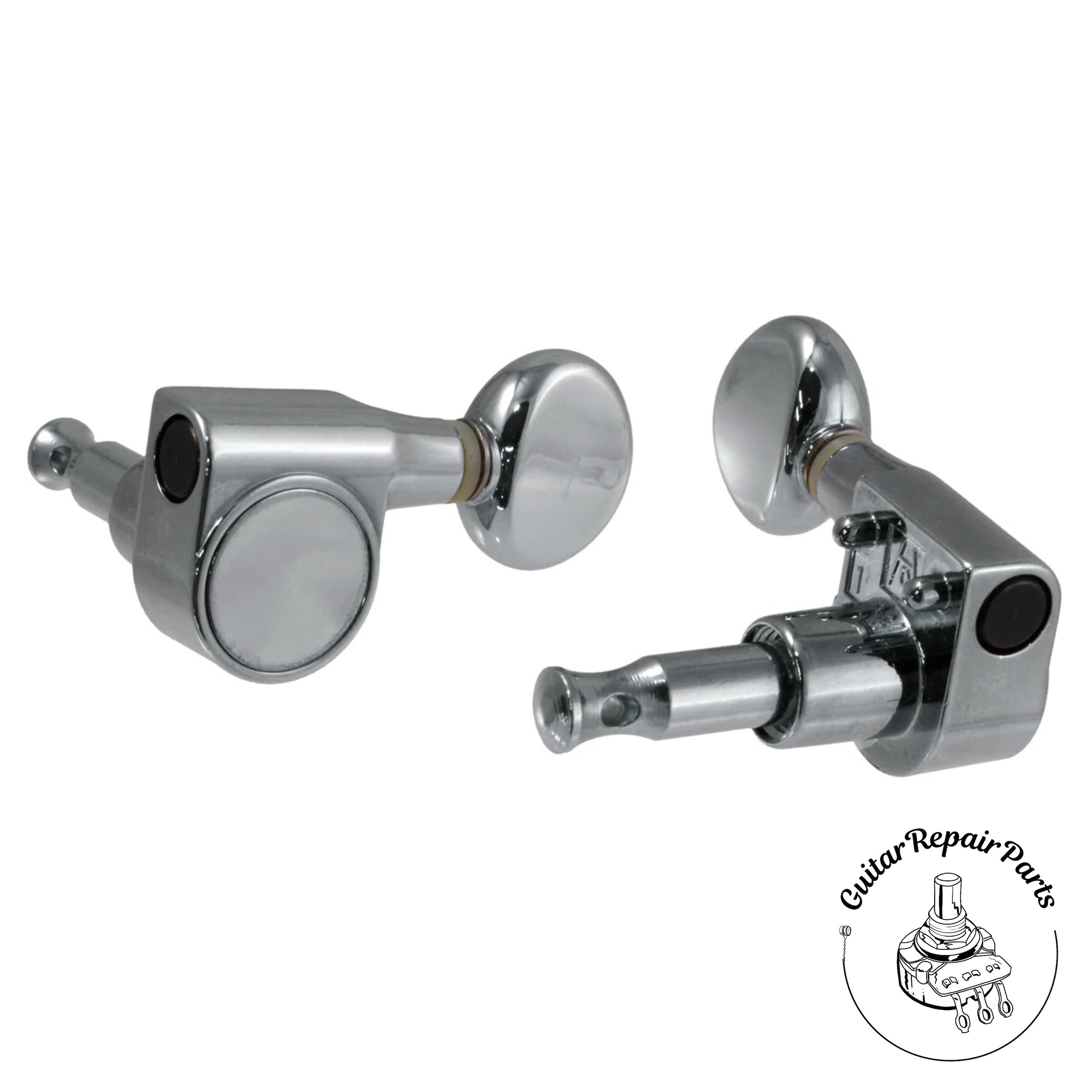 6-in-line Tuner Set (Schaller M6 Style 2-Pin Mount) 18:1 Ratio - Chrome