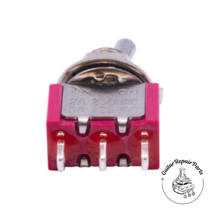 Carling SPDT On-On 2 Position Mini Toggle Switch w. Short Bat - Chrome