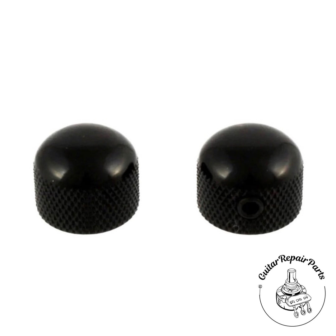 Mini Dome Top Metal Knobs, w. Set Screw (2 pcs) - Black