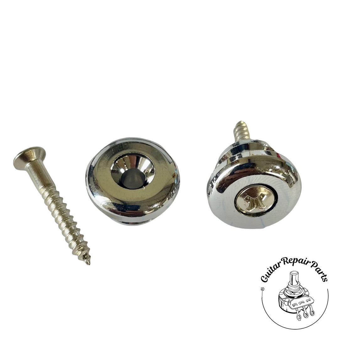 Oversized Strap Buttons and Screws (2 ea.) - Chrome