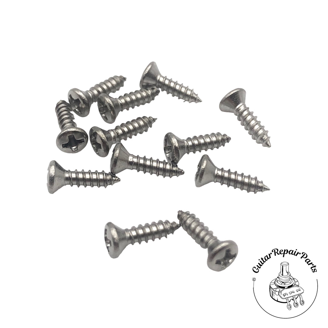 Pickguard Screws for Gibson #3 x 3/8” Phillips Oval Head (12 pcs) - Stainless