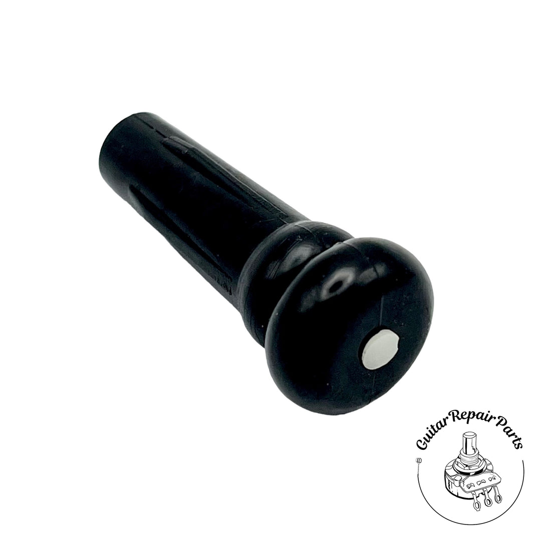 Plastic Endpin Strap Button For Acoustic Guitar (1 pc) - Black w. White Dot