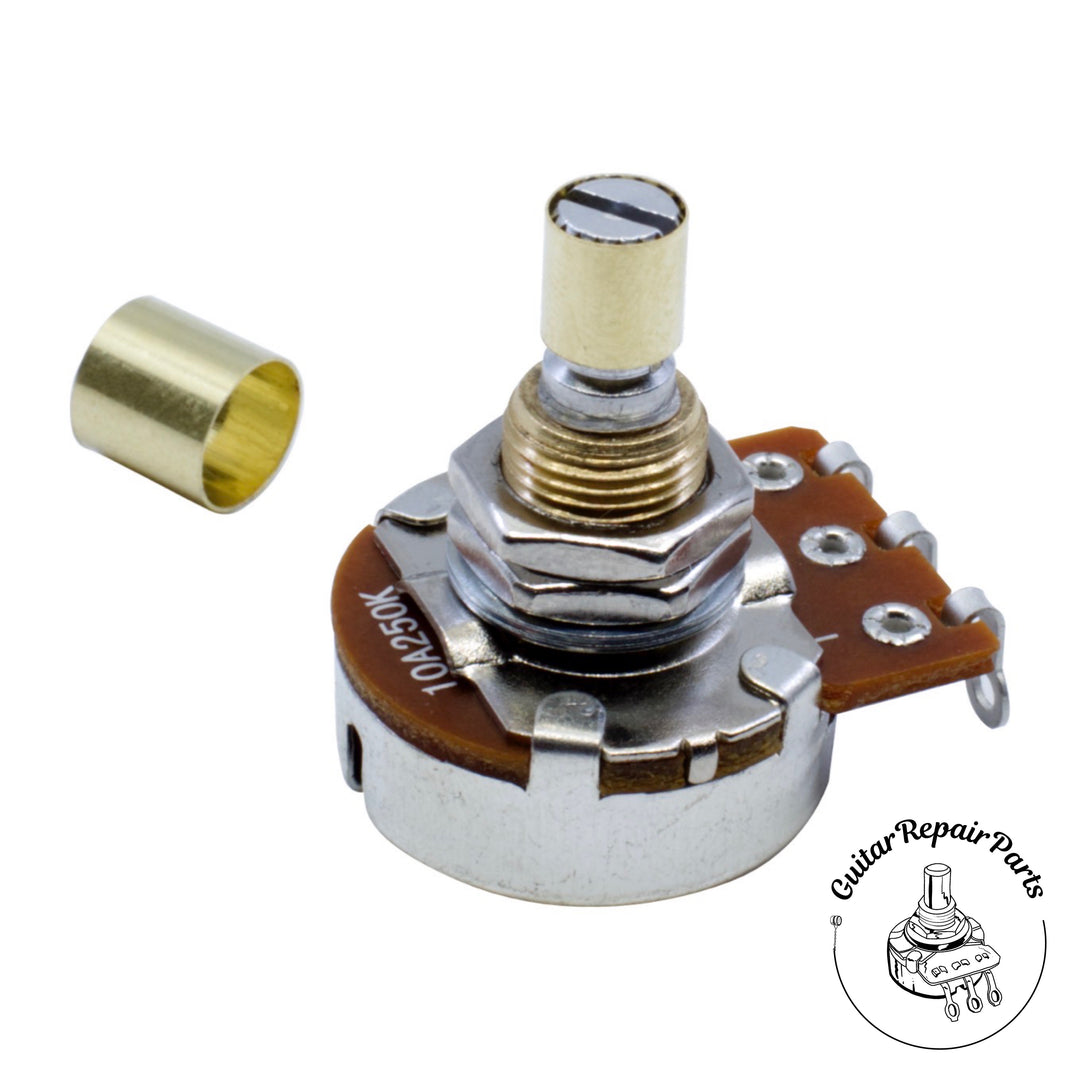 Potentiometer Split-Shaft To Solid-Shaft Conversion Sleeves (5 pcs) - Brass