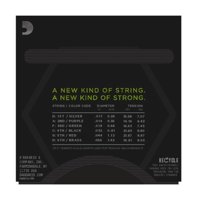 D'Addario NYXL1156 Electric Guitar Strings, Medium Top / Extra-Heavy Bottom