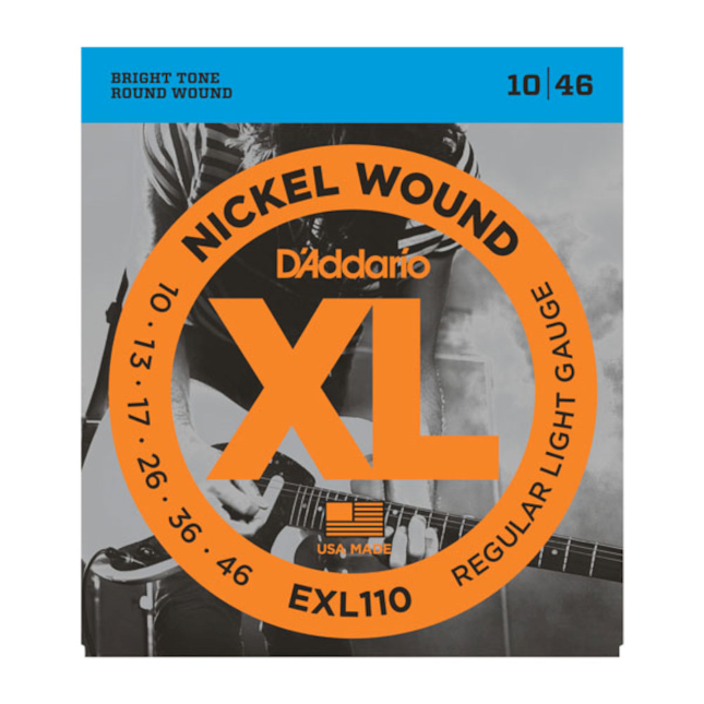 D'Addario EXL110 Nickel Wound Electric Guitar Strings, Regular Light 10-46