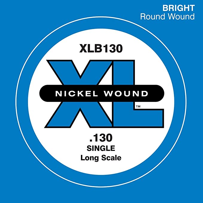 D'Addario XLB130 Nickel Wound Long Scale Single Bass Guitar String .130