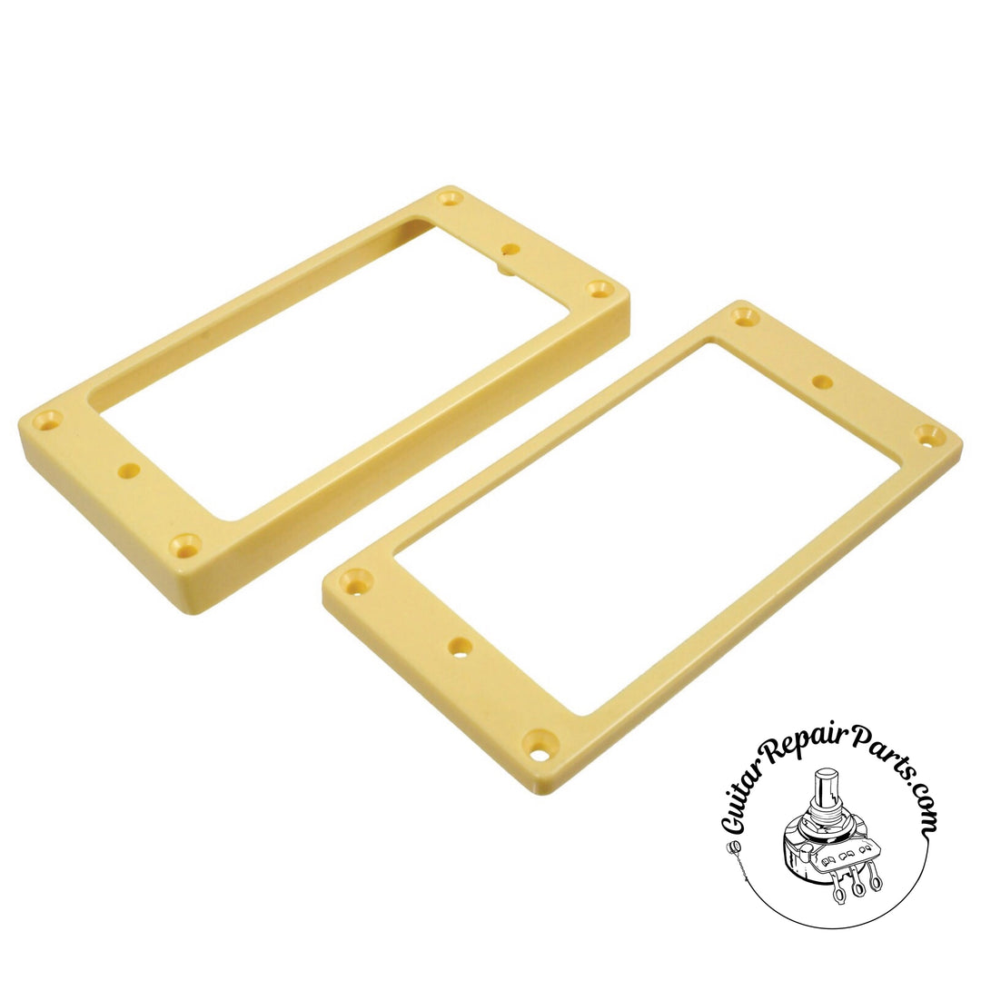 Plastic Humbucking Pickup Rings, Oversized Import Mount, Flat Bottom - Cream