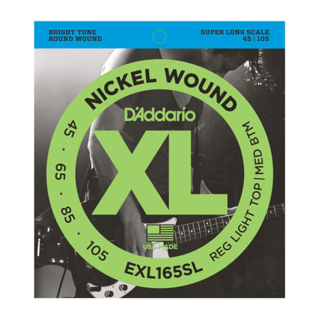 D'Addario EXL165SL Nickel Wound Bass Strings, Custom Light 45-105, Super Long Scale