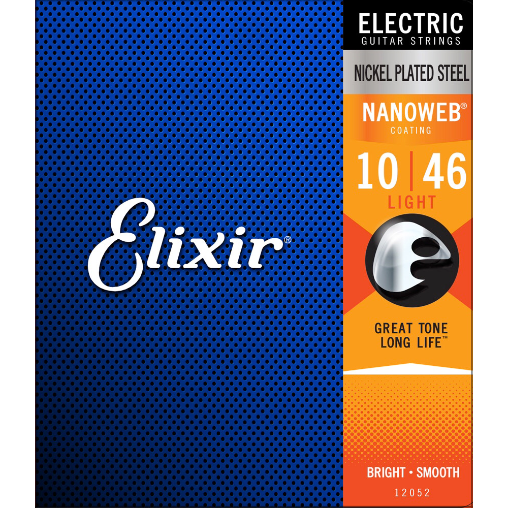 Elixir 12052 Nanoweb Nickel Plated Electric Guitar Strings, Light 10-46