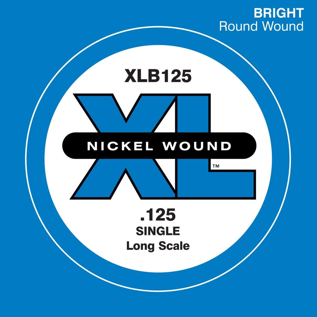 D'Addario XLB125 Nickel Wound Long Scale Single Bass Guitar String .125