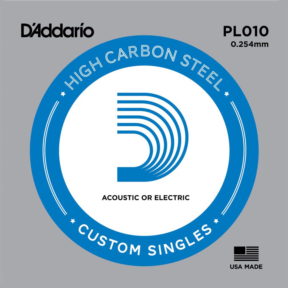 D'Addario PL010 Plain Steel Single Guitar String .010"