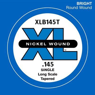 D'Addario XLB145T Nickel Wound Long Scale Single Bass Guitar String .145 Tapered